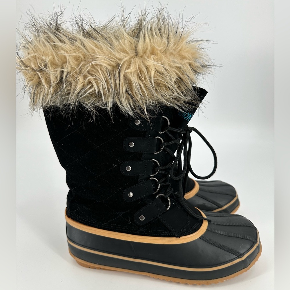 Khombu Izzie Tall Winter Snow Boots Women’s Size 11 Faux Fur Trim